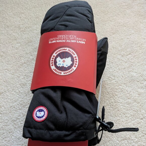 Canada Goose Black Arctic Down Mitts, Small - Picture 1 of 7